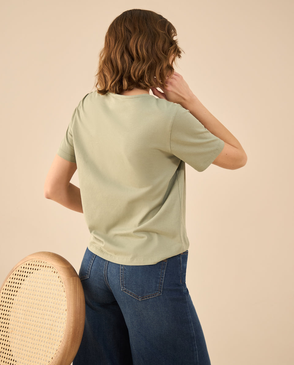 Camiseta estampada con apliques para mujer - Verde 34_602G002_VER176212_4
