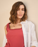 Camiseta de escote redondo para mujer - Rojo