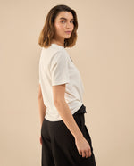 Camiseta básica con  apliques para mujer - Blanco