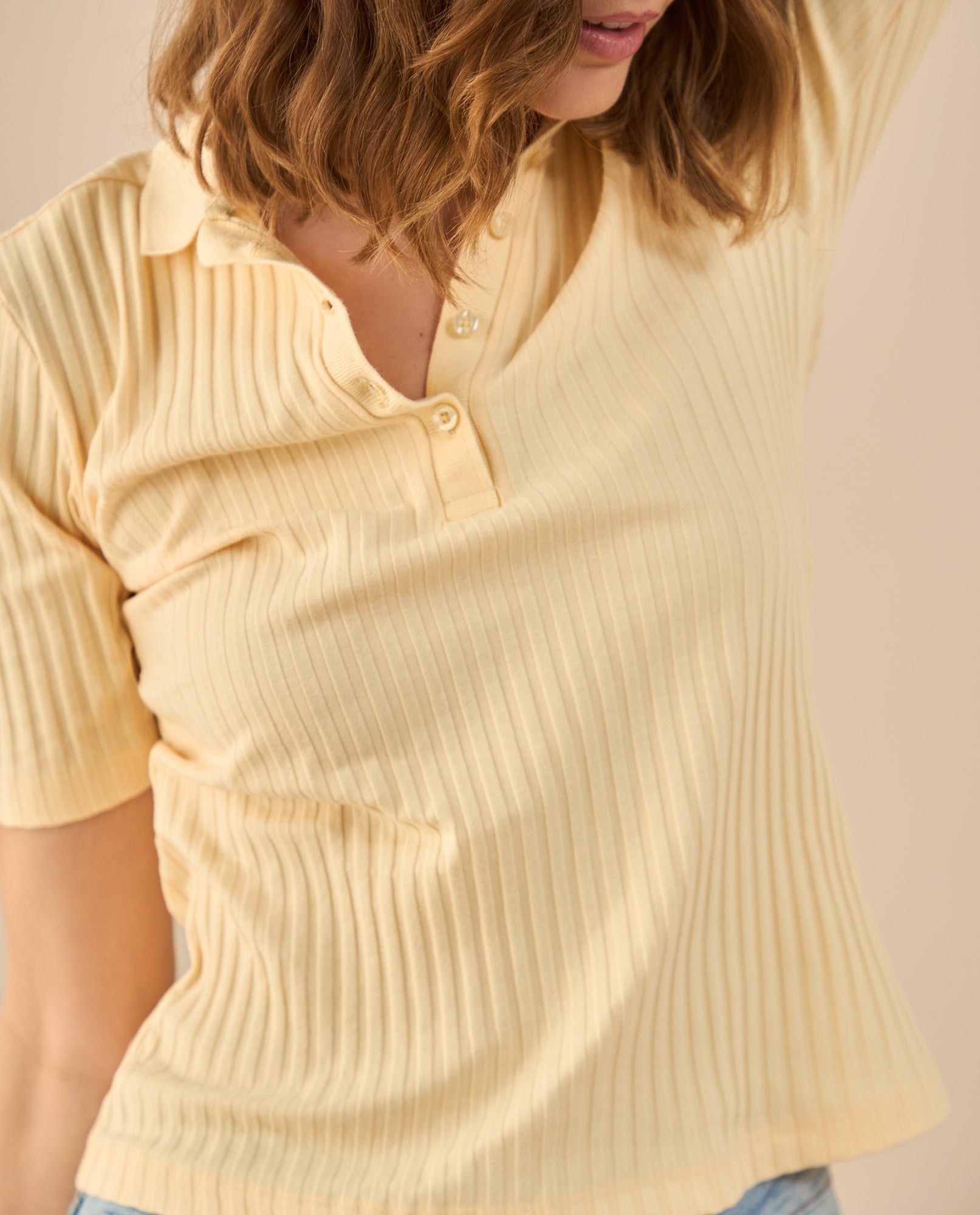 Camiseta tipo polo para mujer - Amarillo 34_602G020_AMA130917_3