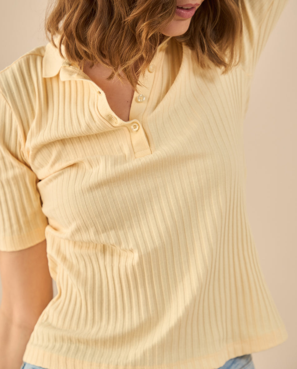 Camiseta tipo polo para mujer - Amarillo 34_602G020_AMA130917_3