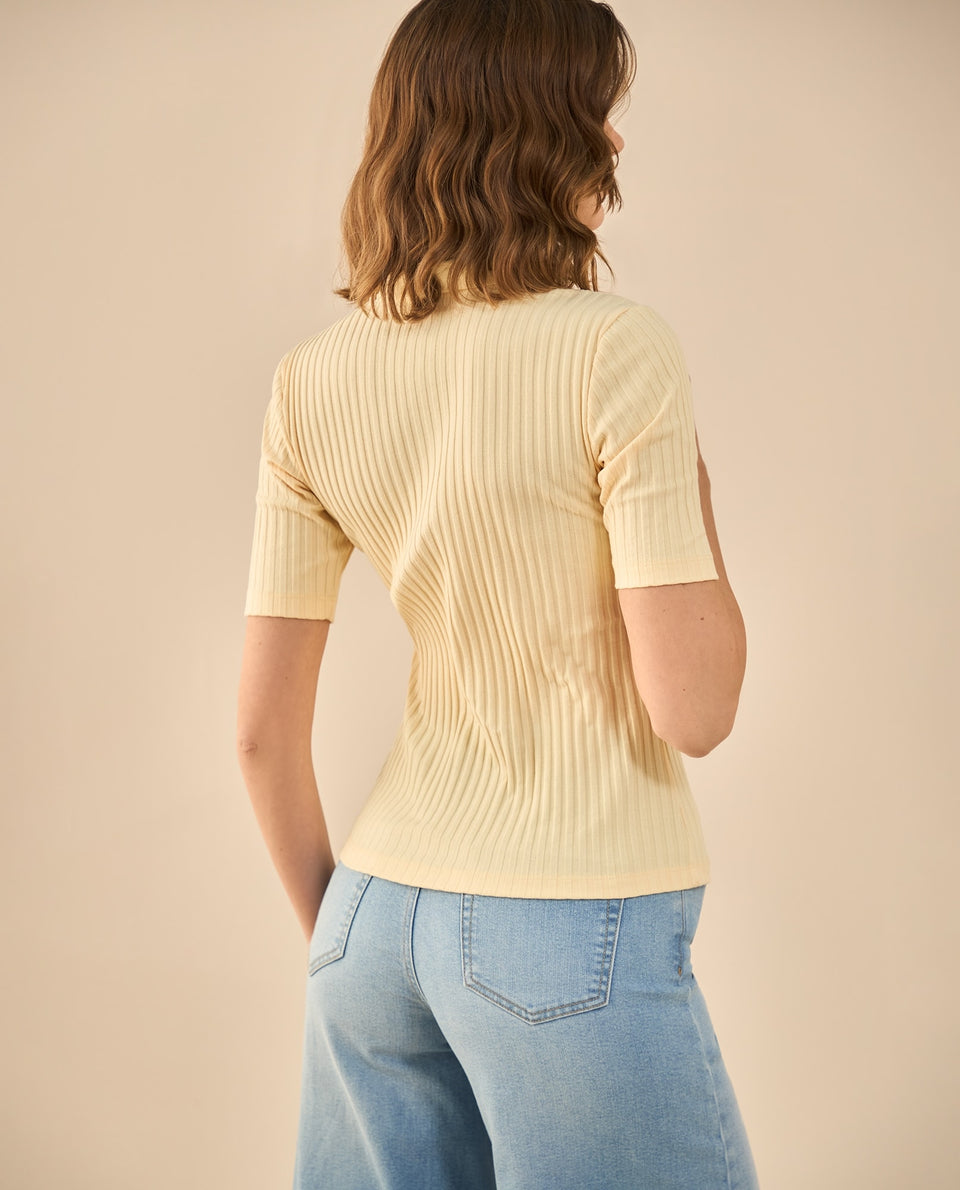 Camiseta tipo polo para mujer - Amarillo 34_602G020_AMA130917_4
