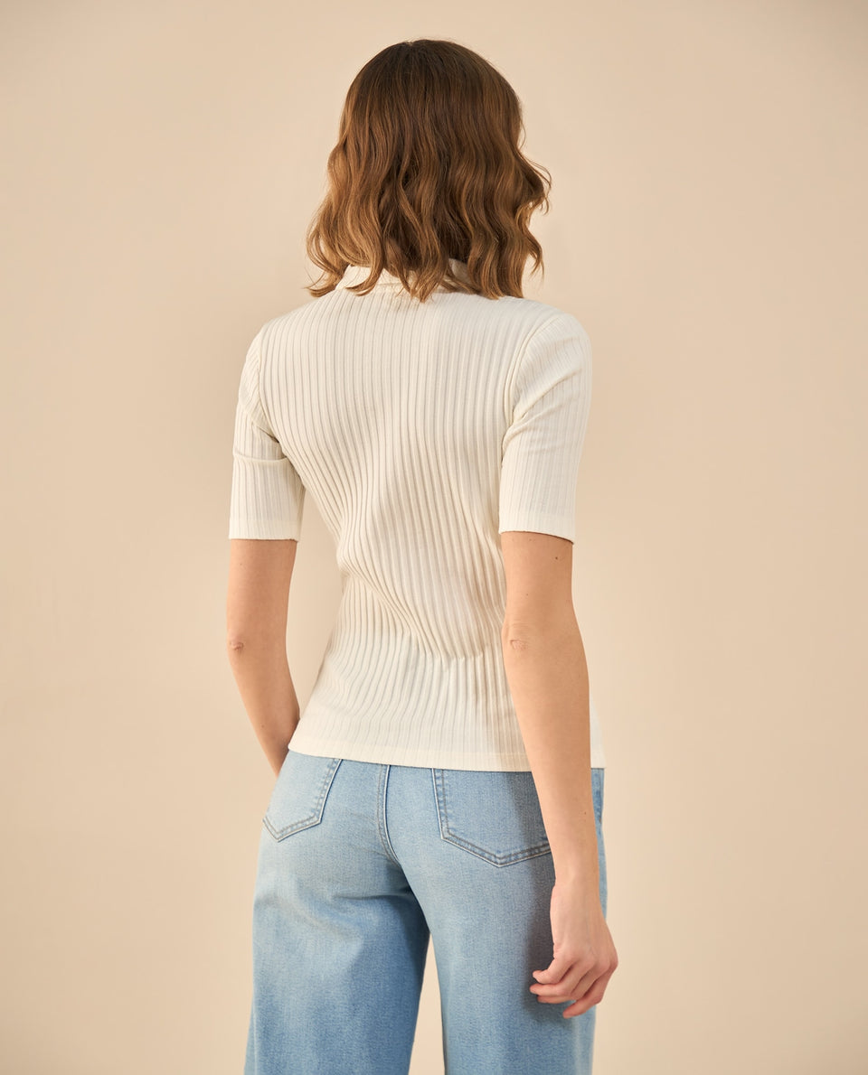 Camiseta tipo polo para mujer - Blanco 34_602G020_BLA114202_4