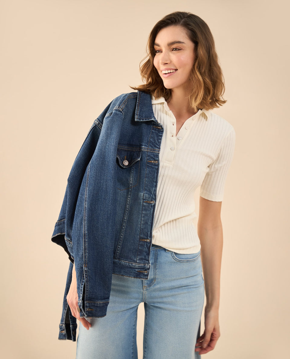 Camiseta tipo polo para mujer - Blanco 34_602G020_BLA114202_7