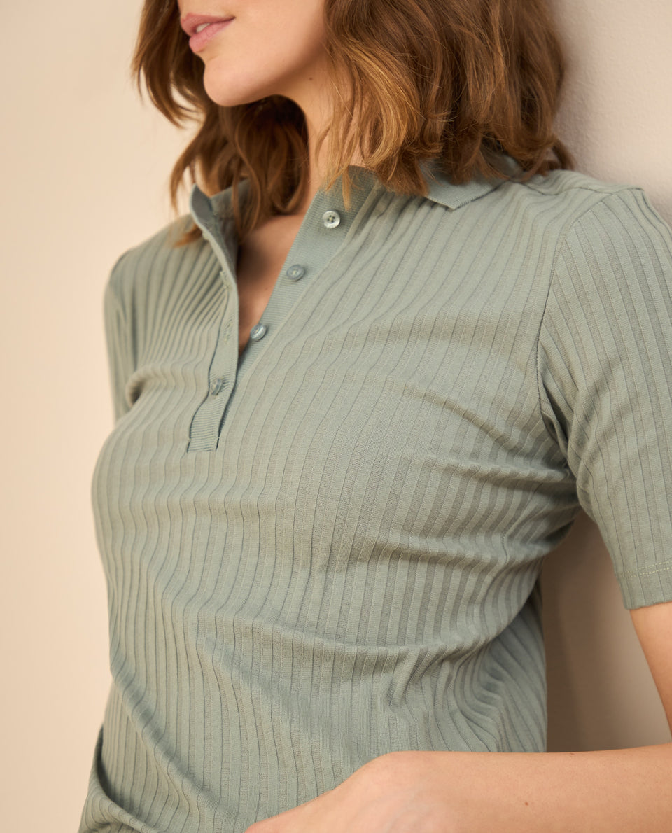 Camiseta tipo polo para mujer - Verde 34_602G020_VER176212_3