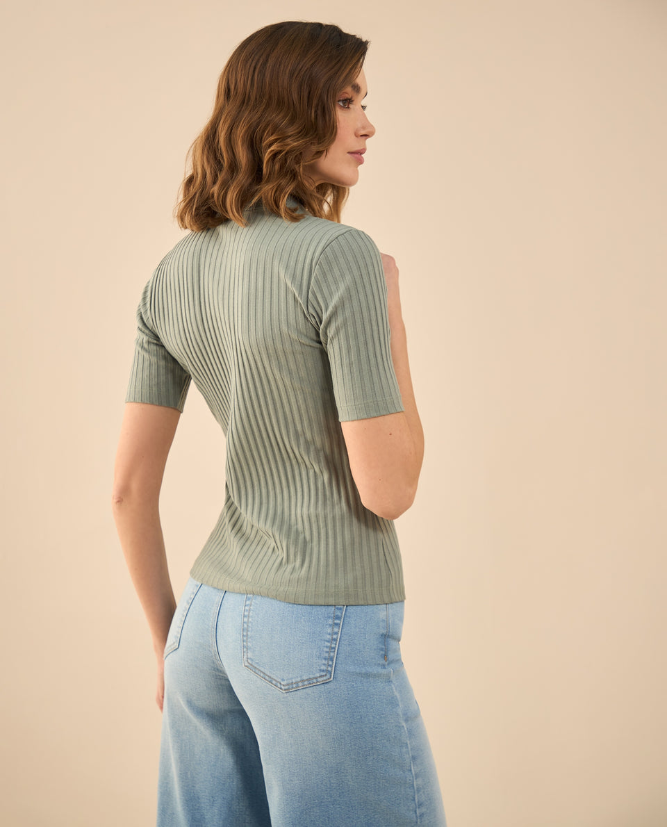 Camiseta tipo polo para mujer - Verde 34_602G020_VER176212_4