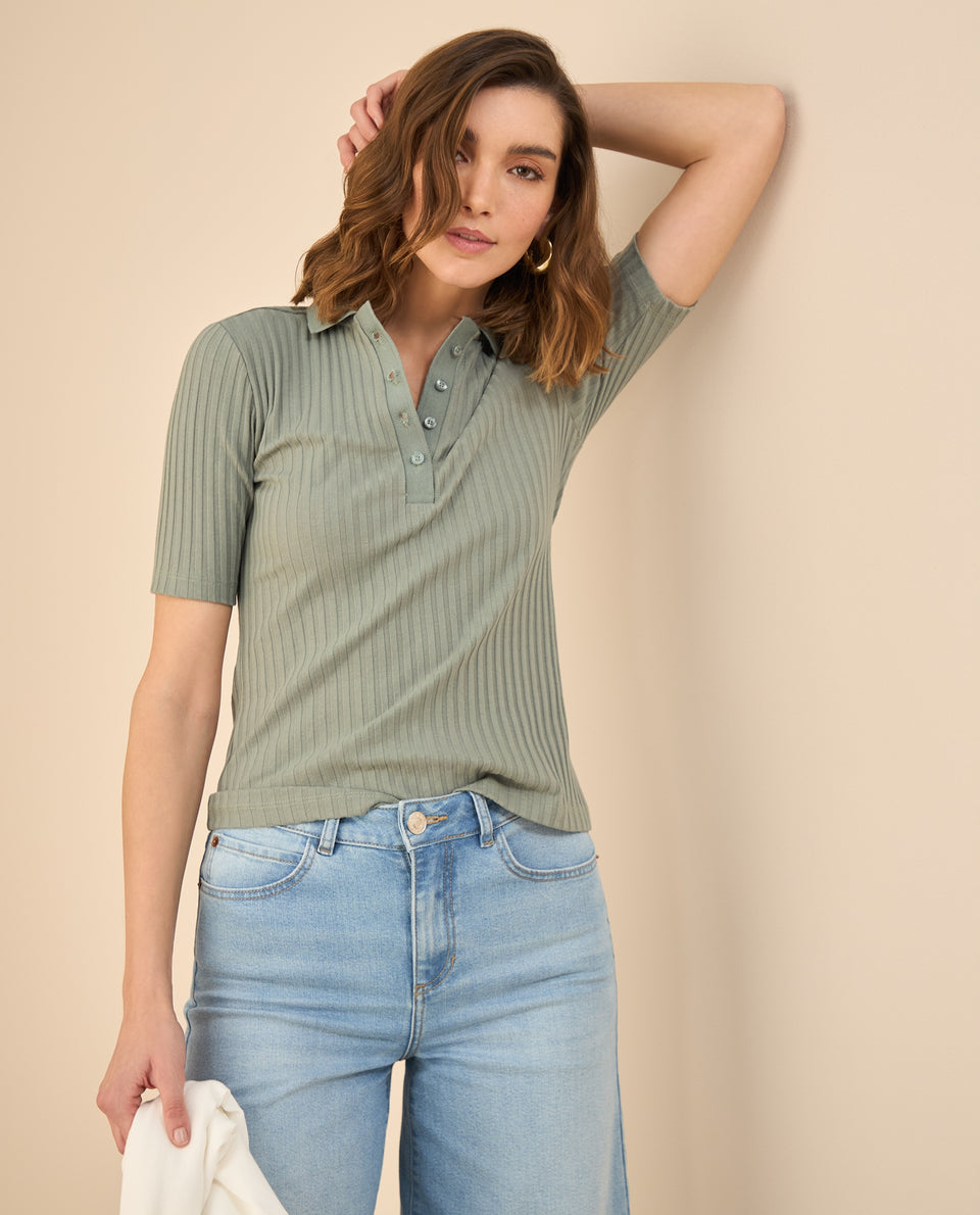 Camiseta tipo polo para mujer - Verde 34_602G020_VER176212_6