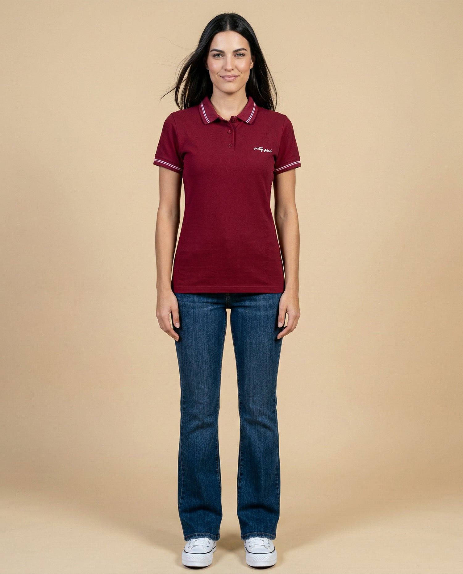 Camiseta tipo polo para mujer - Morado