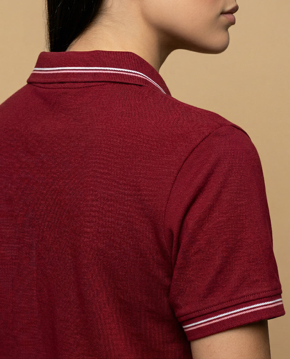 Camiseta tipo polo para mujer - Morado 34_602H190_MOR191619_6
