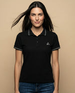 Camiseta tipo polo para mujer - Negro