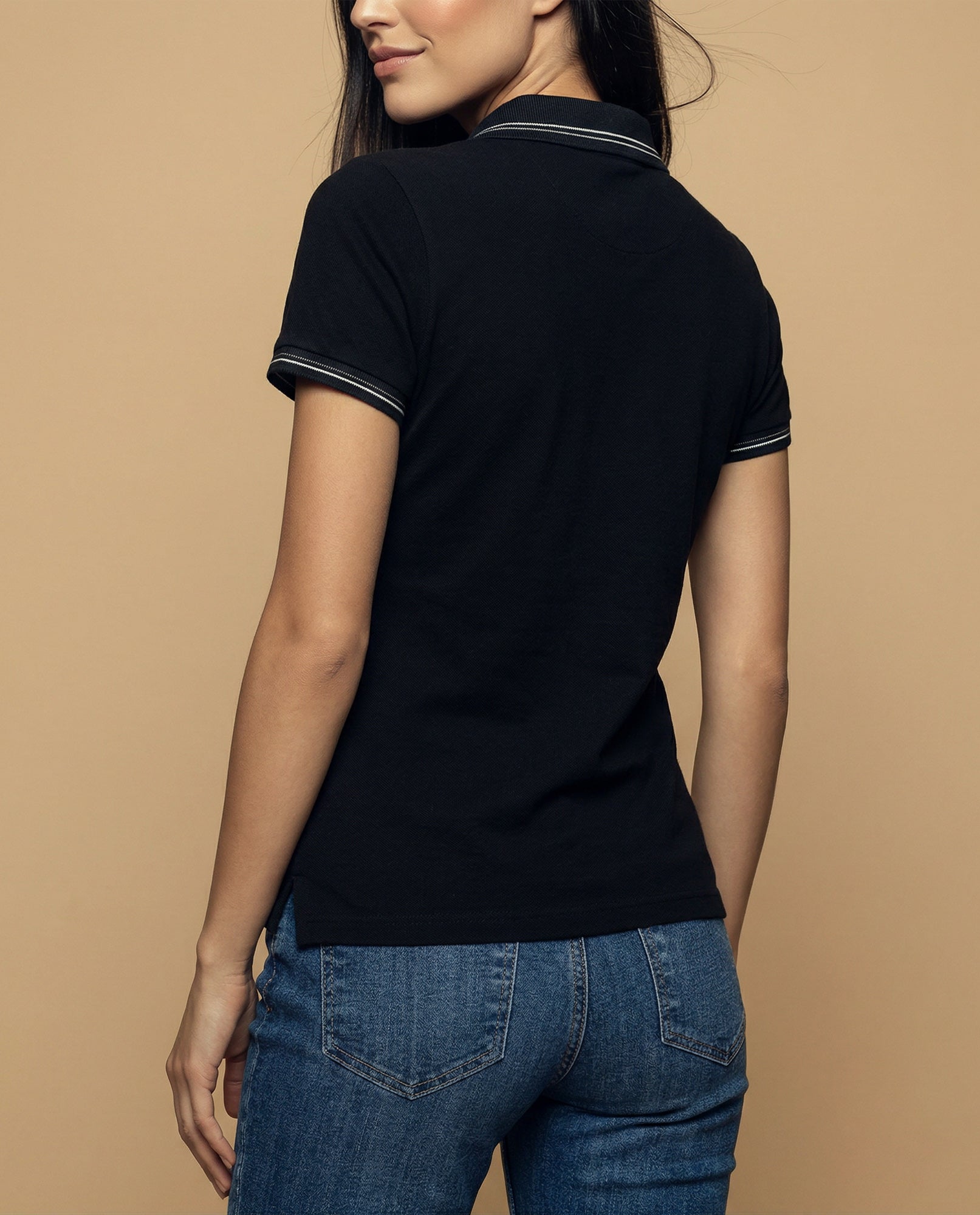 Camiseta tipo polo para mujer - Negro 34_602H190_NEG190303_4
