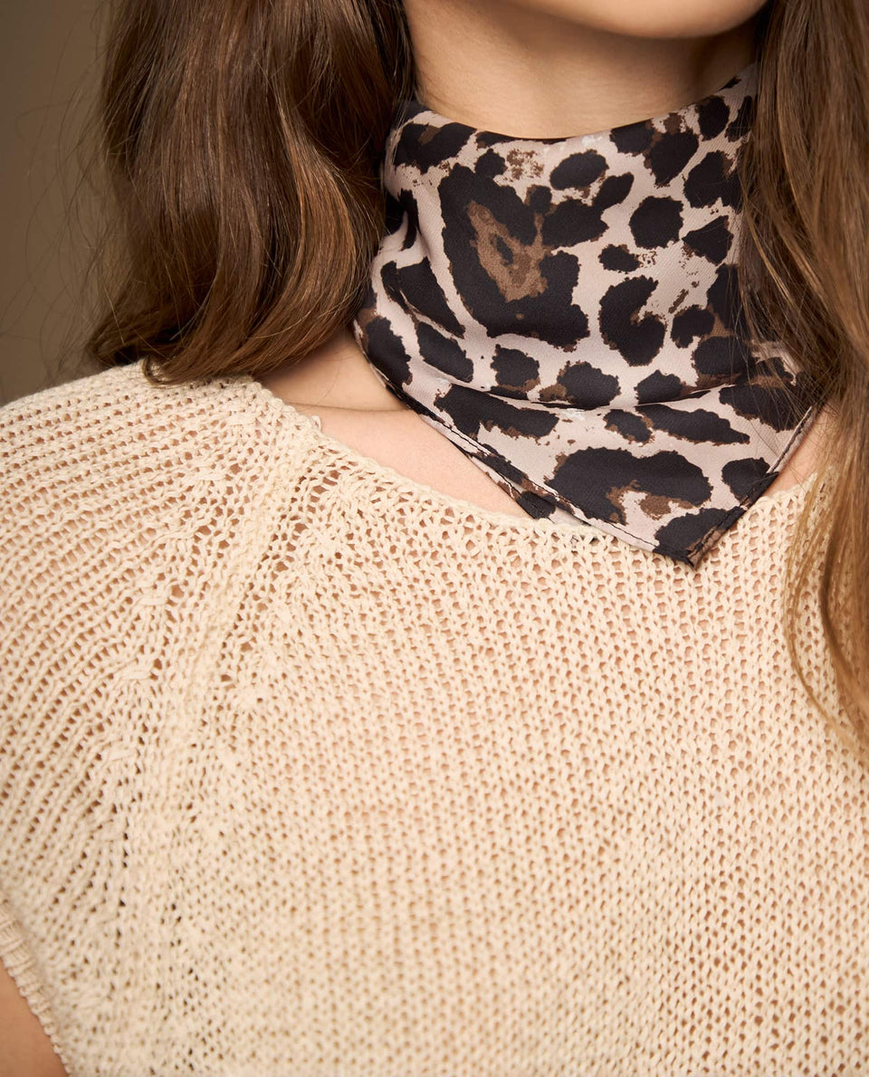 Camiseta bordada manga corta cuello redondo - Beige 34_602H200_BEI151214_5