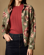 Camisa tejida con textura acanalada manga sisa - Rojo