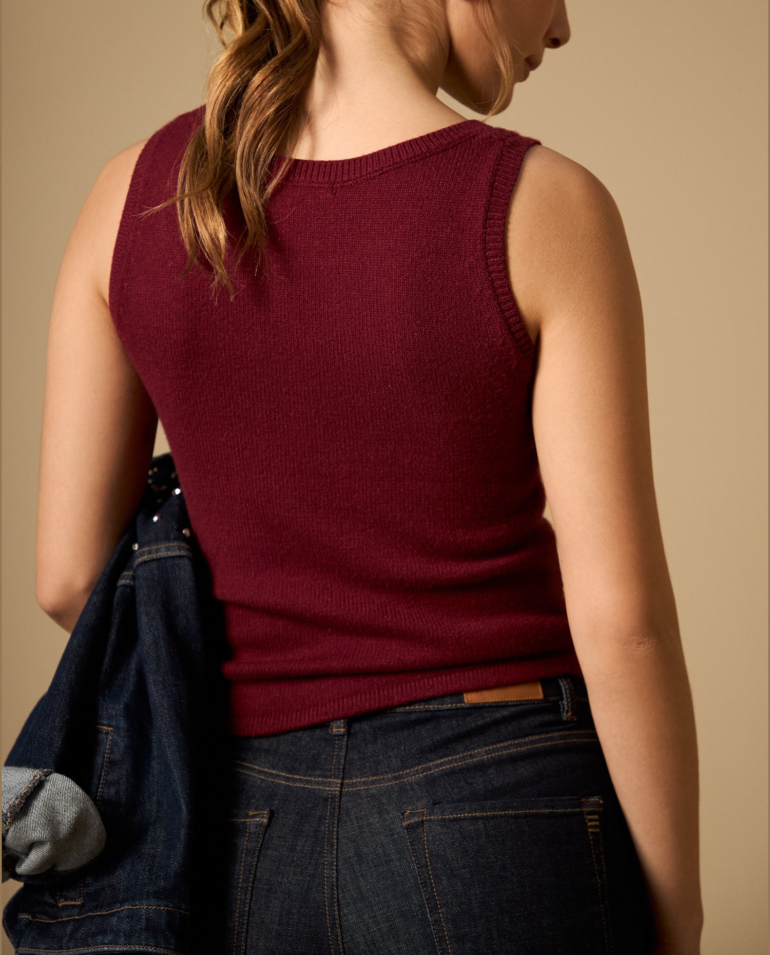 Camiseta de punto con aplicaciones brillantes - Rojo