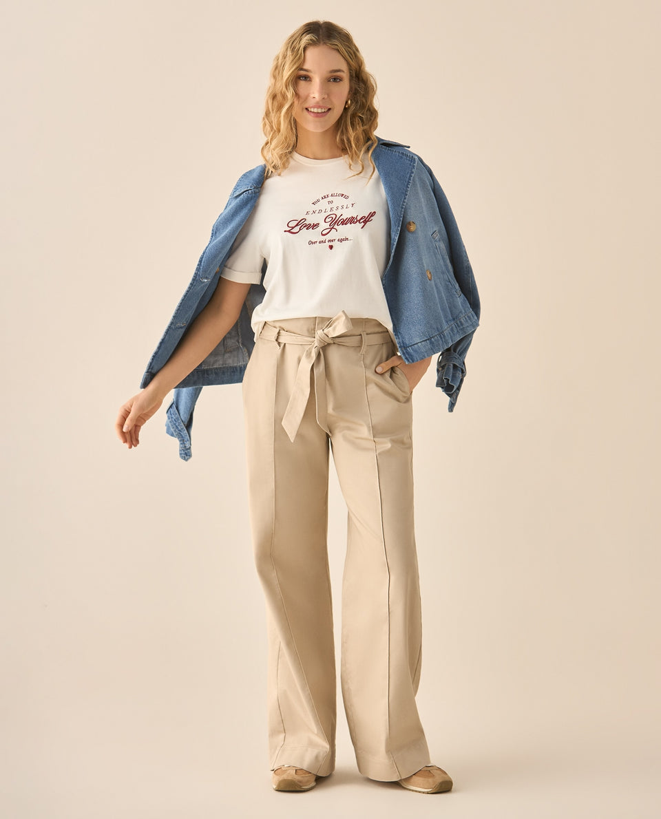 Camiseta manga corta con bordado para mujer  - Blanco 34_603G000_BLA110601_5