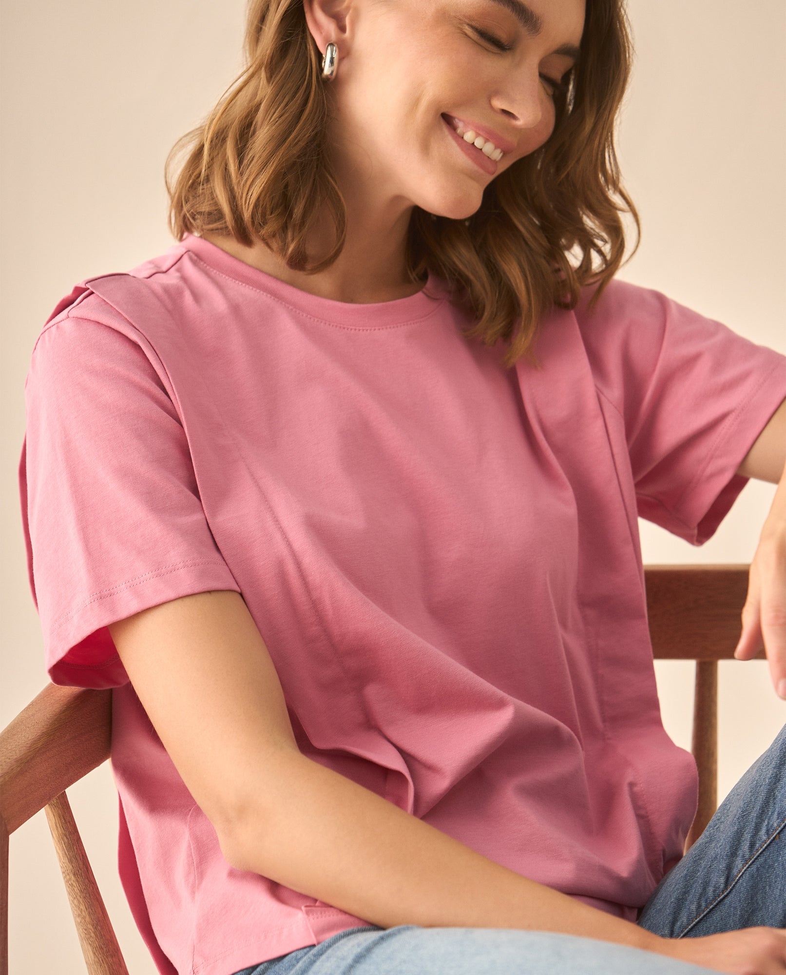 Camiseta tradicional manga corta para mujer - Rosa 34_603G011_ROS161715_4