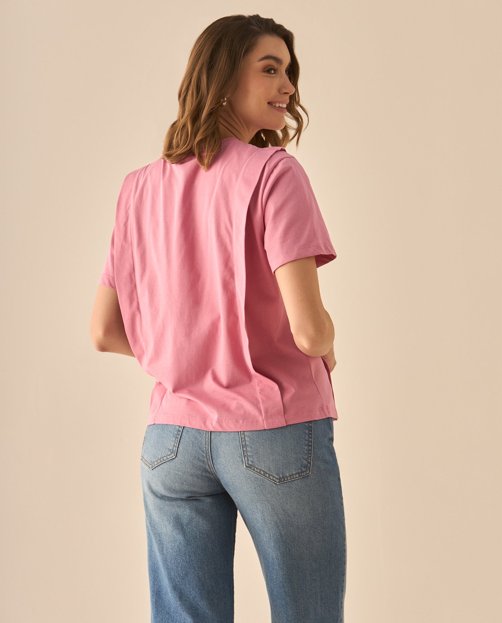 Camiseta tradicional manga corta para mujer - Rosa 34_603G011_ROS161715_5