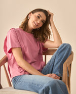 Camiseta tradicional manga corta para mujer - Rosa