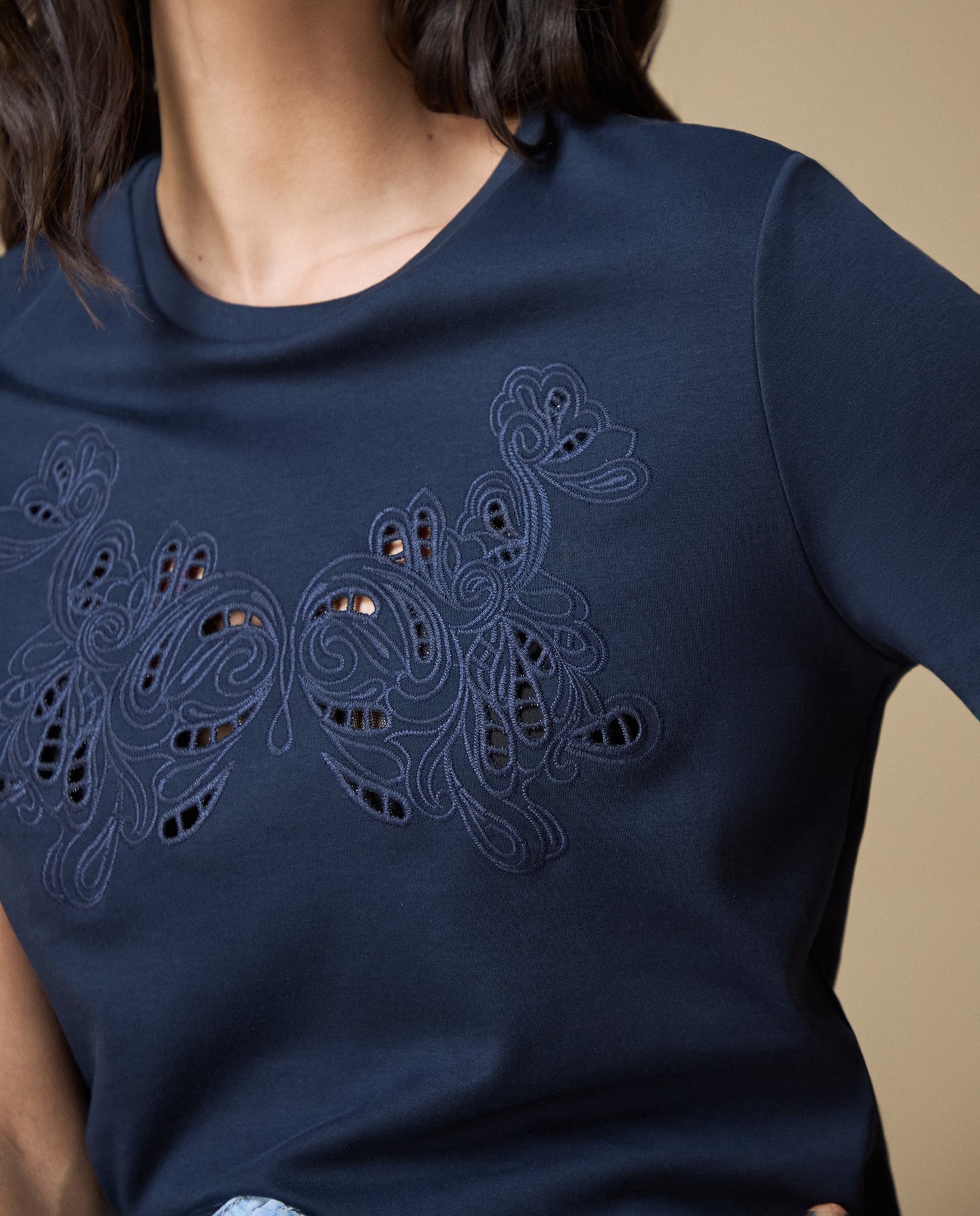Camiseta manga larga algodón - Azul