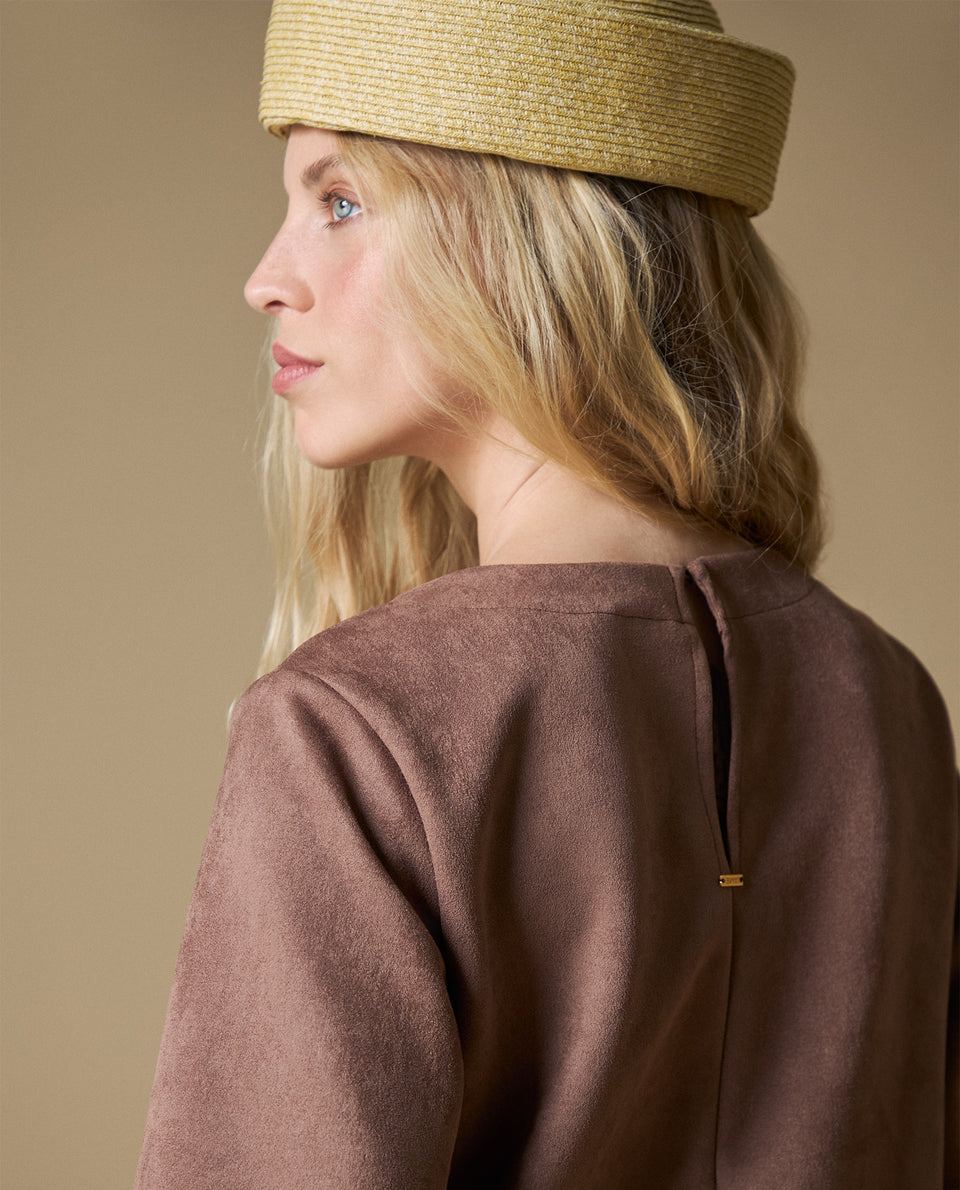 Camiseta manga larga cuello redondo - Marron 34_603H037_MAR181422_6
