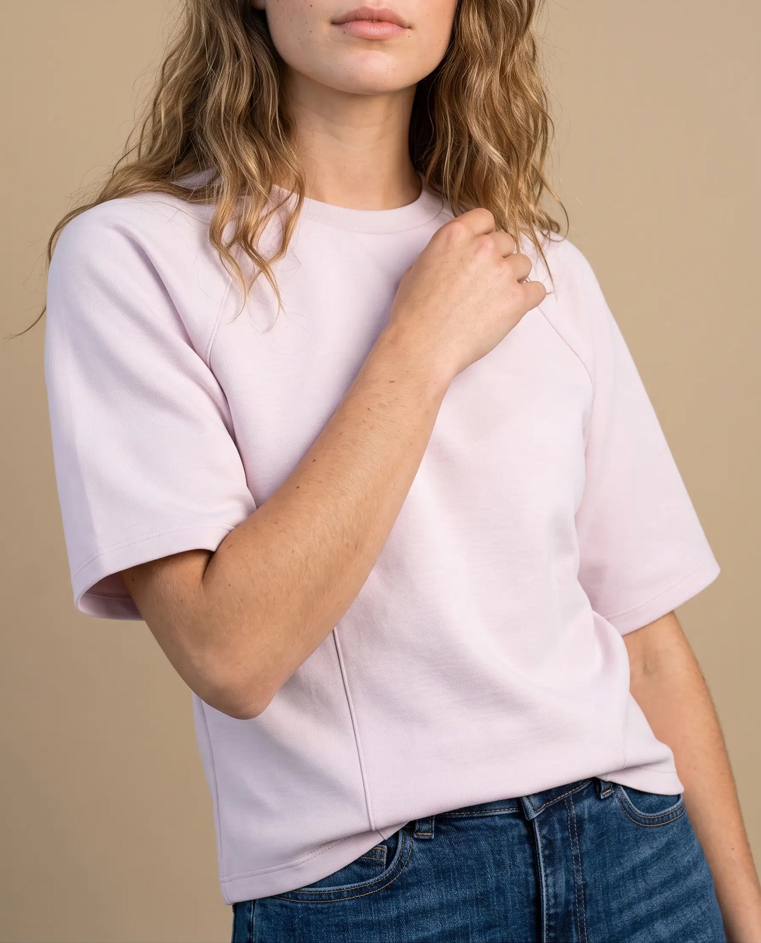 Camiseta Manga Corta Relax Fit - Rosa