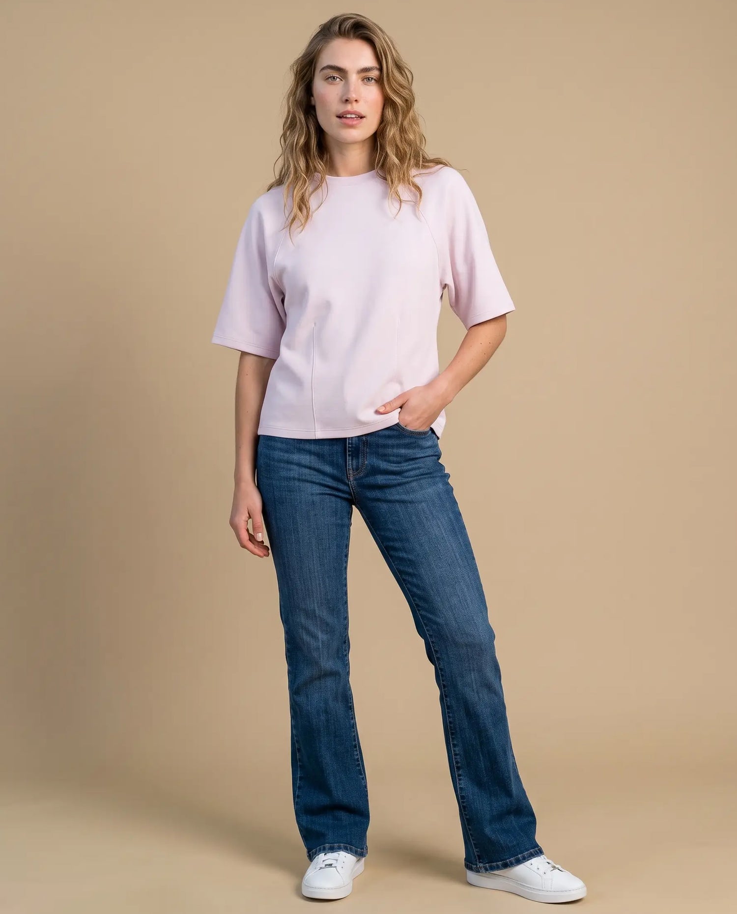 Camiseta Manga Corta Relax Fit - Rosa