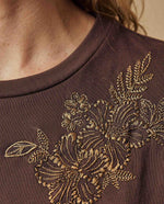 Camiseta manga corta bordado floral - Café 34_603H048_CAF191230_7