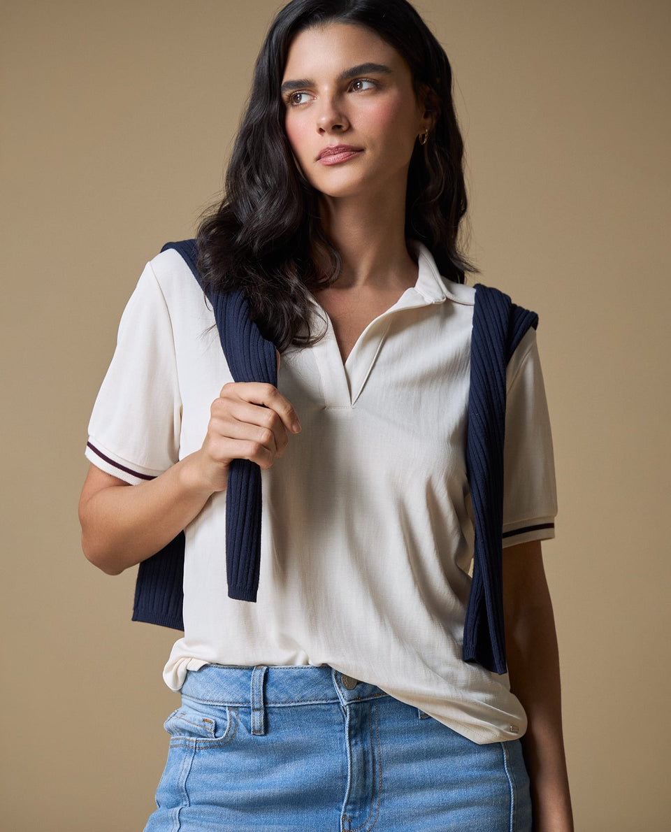 Camiseta Polo Manga Sisa - Crudo 34_603H191_CRU111001_4