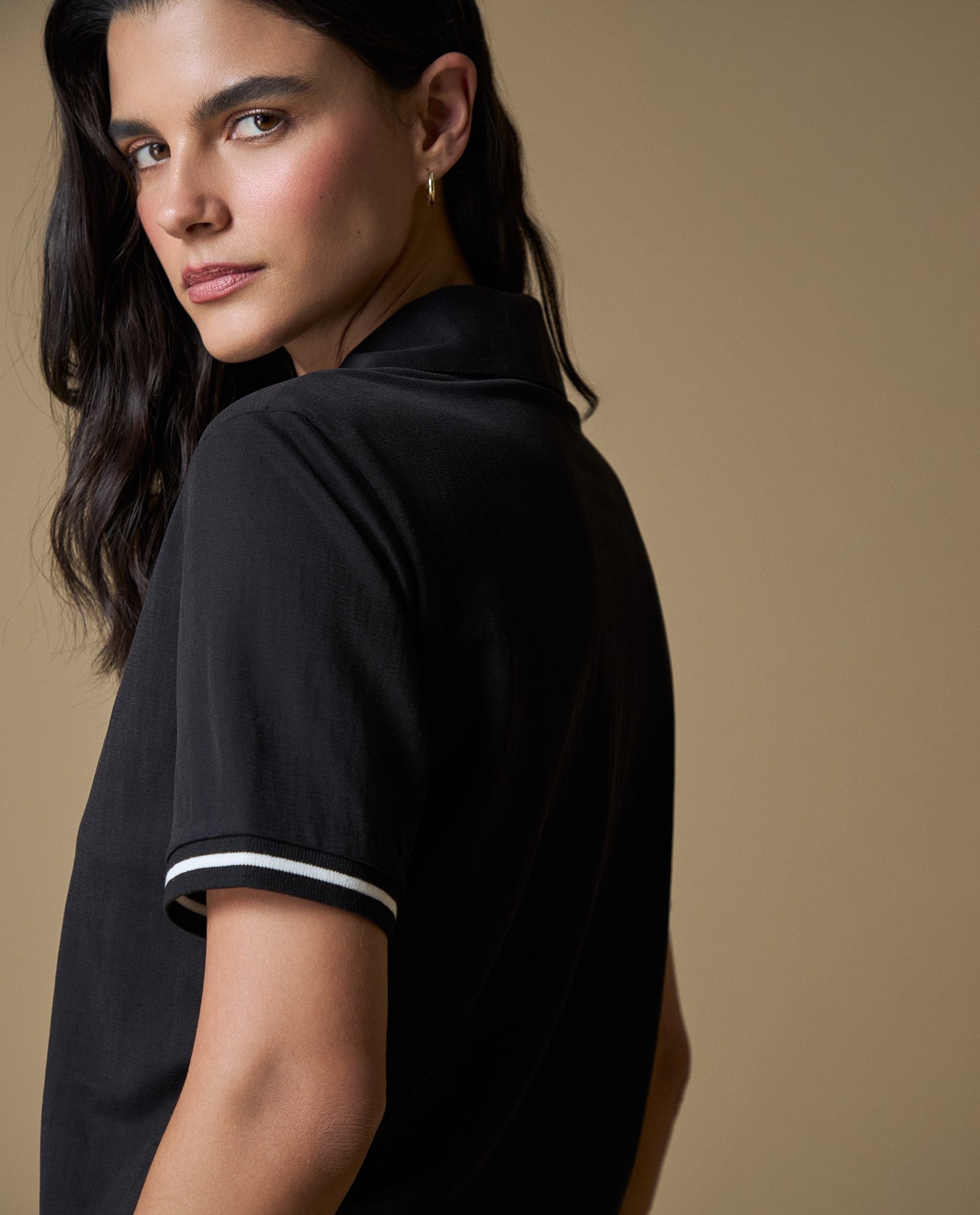 Camiseta Polo Manga Sisa - Negro