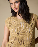 Camiseta crochet manga sisa - Café