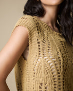 Camiseta crochet manga sisa - Café