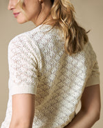 Camiseta Tejida Cuello Redondo - Crudo