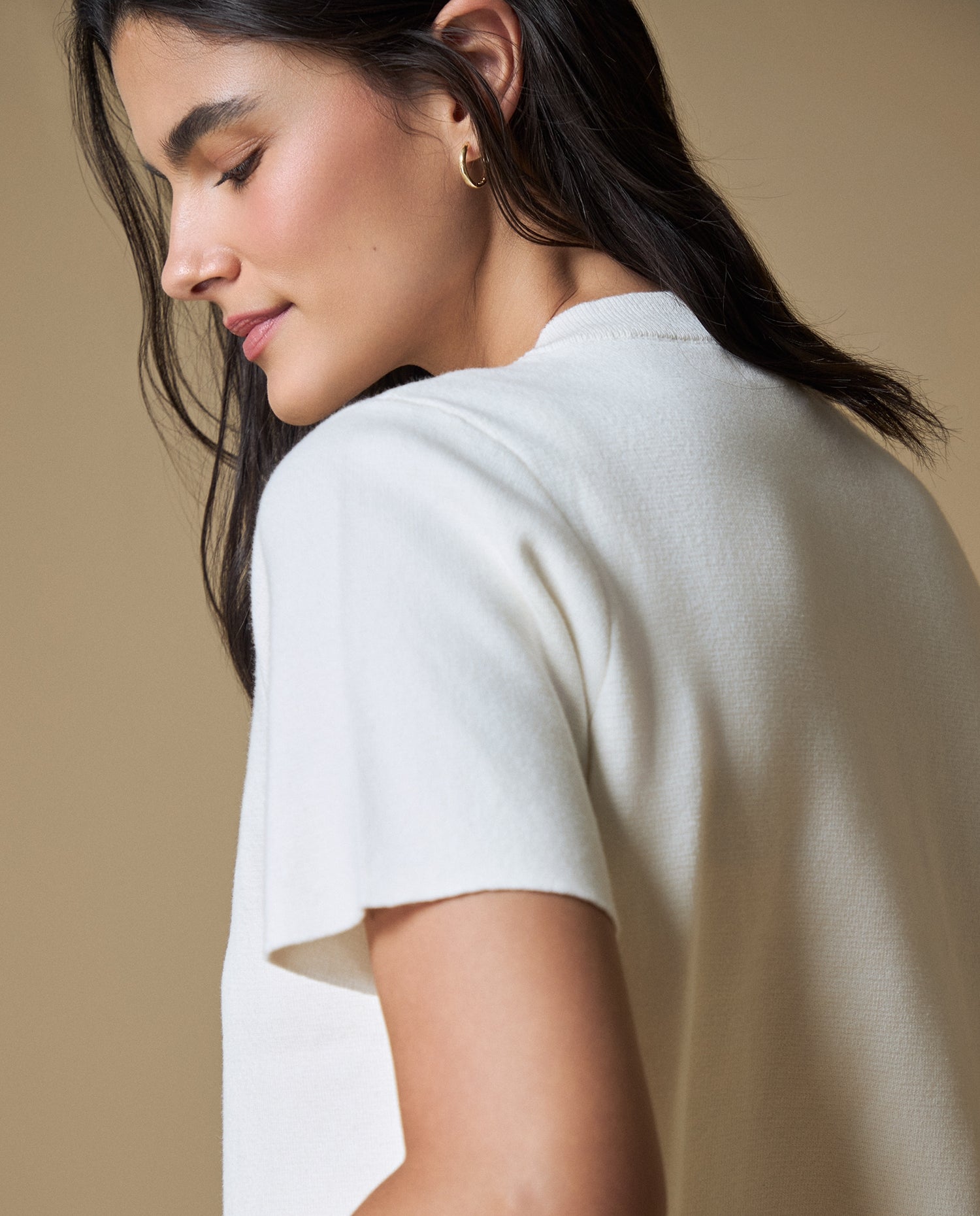 Camiseta Esprit Cuello Redondo - Crudo