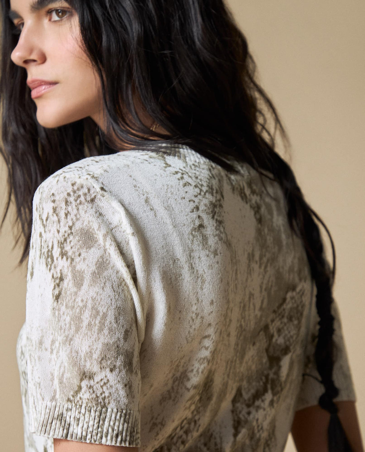 Camiseta Tejida Cuello Redondo - Beige 34_603H221_BEI151307_5
