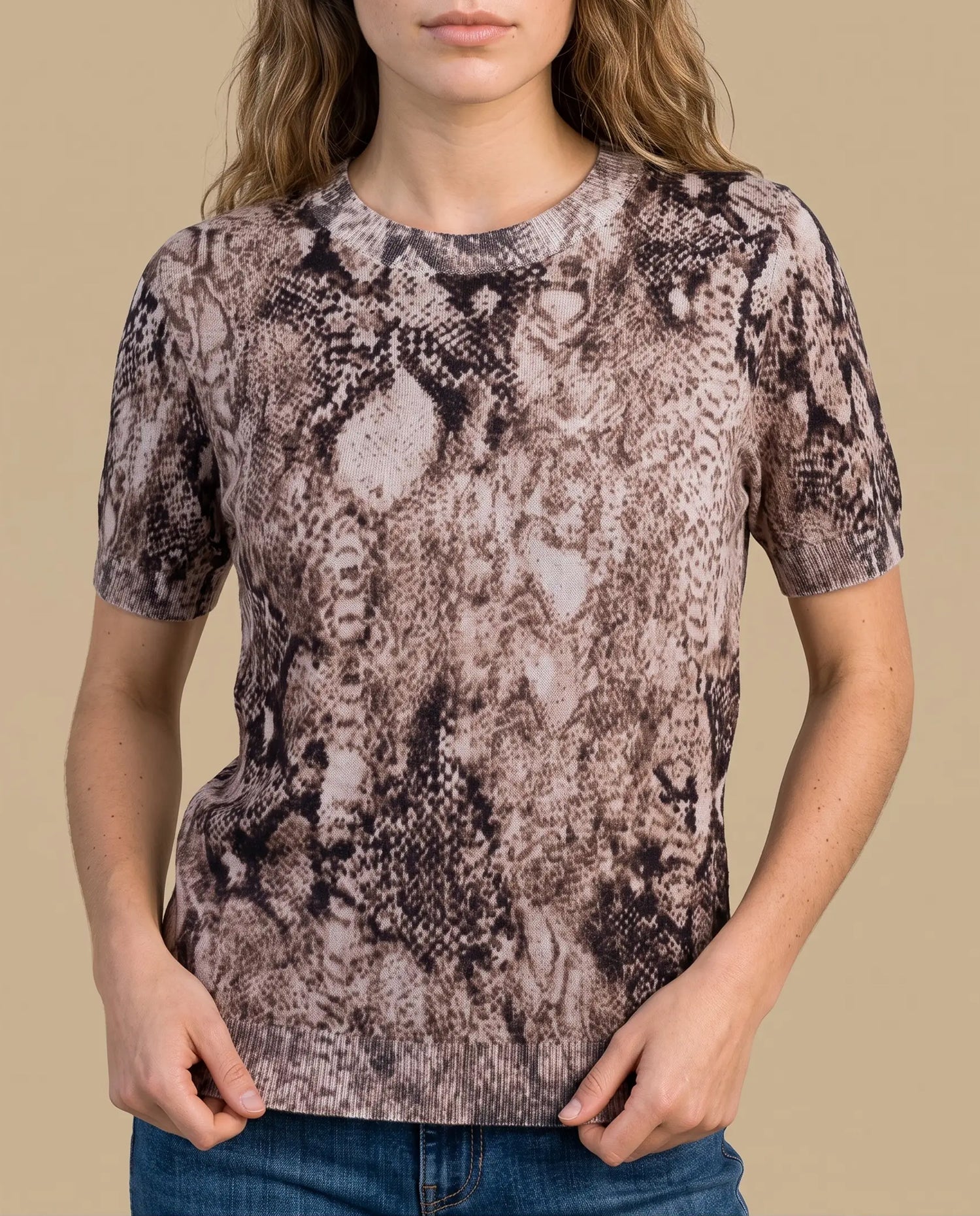 Camiseta Tejida Cuello Redondo - Rosa