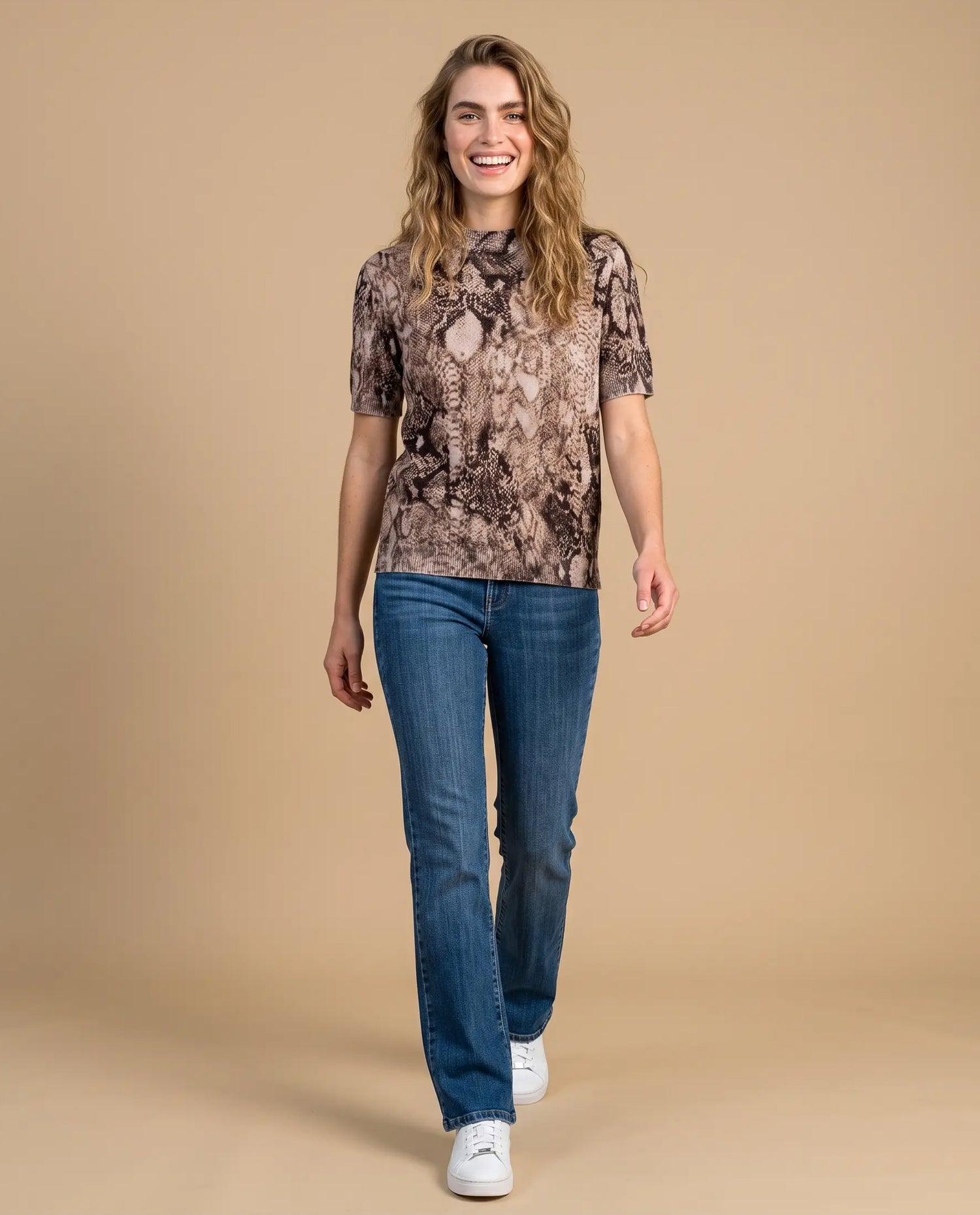 Camiseta Tejida Cuello Redondo - Rosa