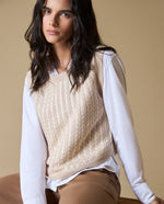 Camiseta manga sisa algodón lurex - Beige