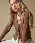 Camiseta Tejida Cuello V - Café 34_603H247_CAF171314_0