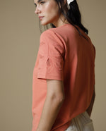Camiseta manga larga bordada - Rosa