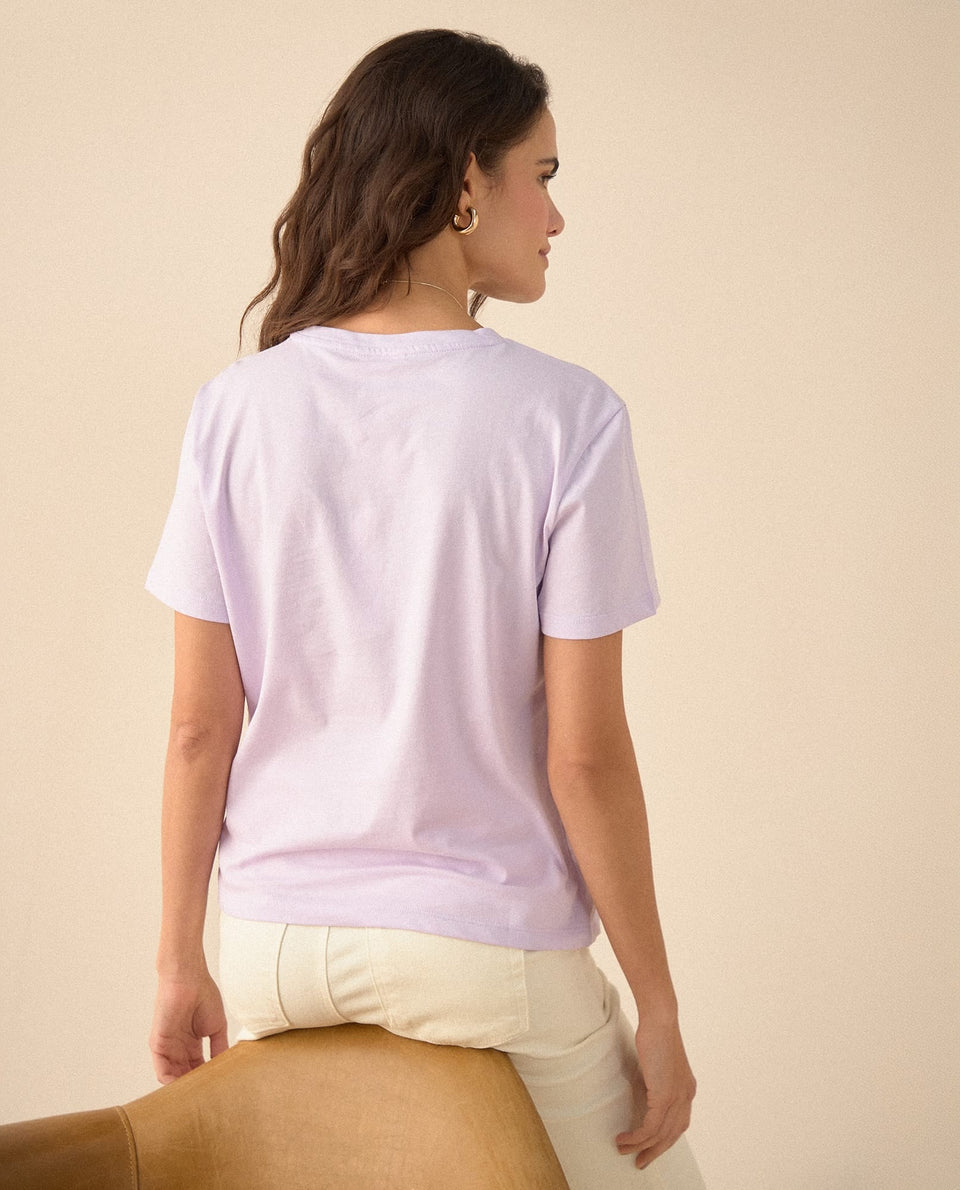 Camiseta con apliques de lentejuelas para mujer - Morado 34_605F355_MOR163812_4