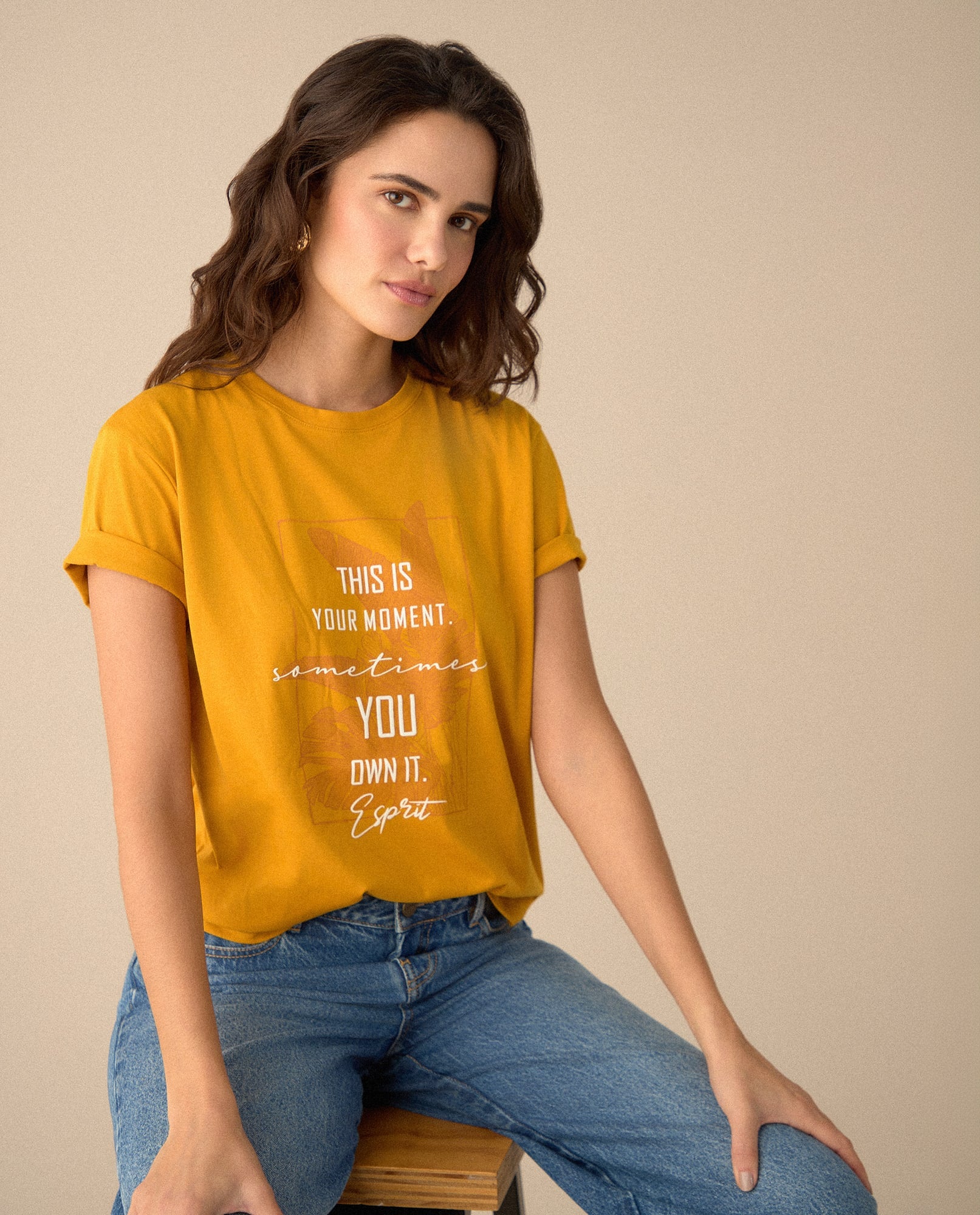 Camiseta manga corta estampada para mujer - Amarillo 34_605F361_AMA150743_0