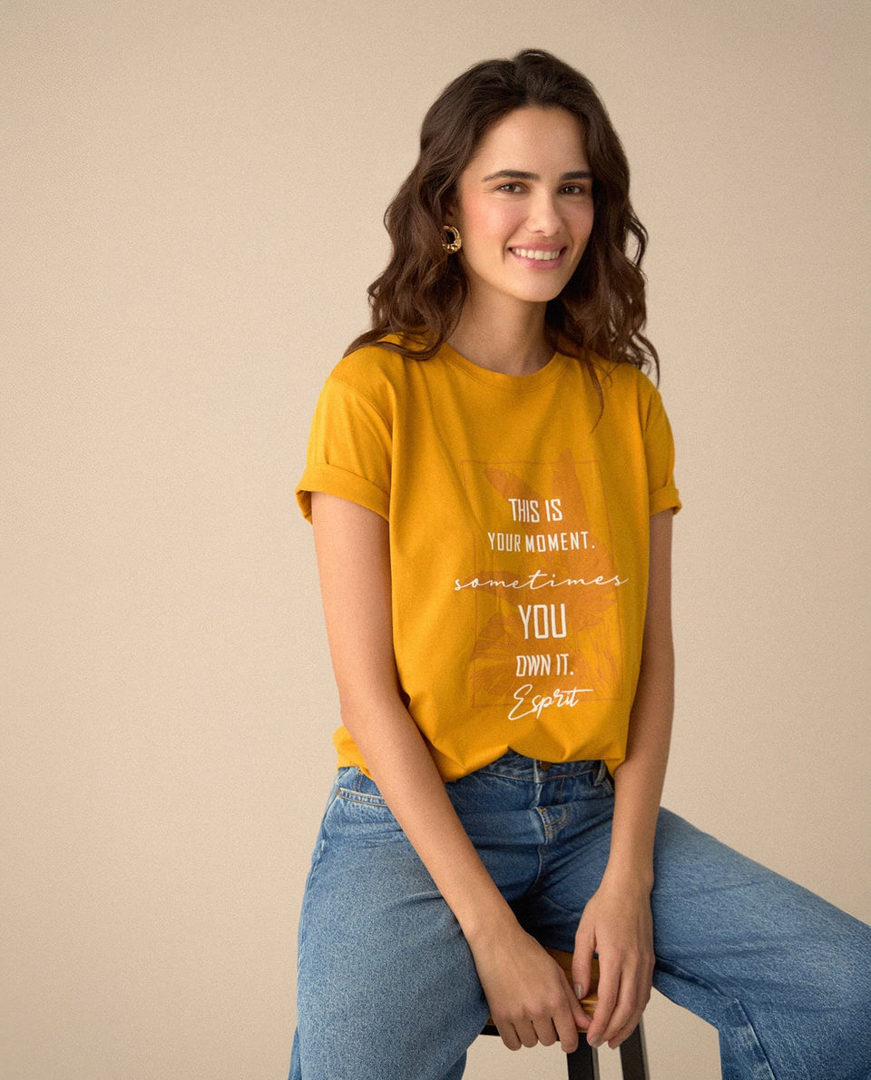 Camiseta manga corta estampada para mujer - Amarillo 34_605F361_AMA150743_7