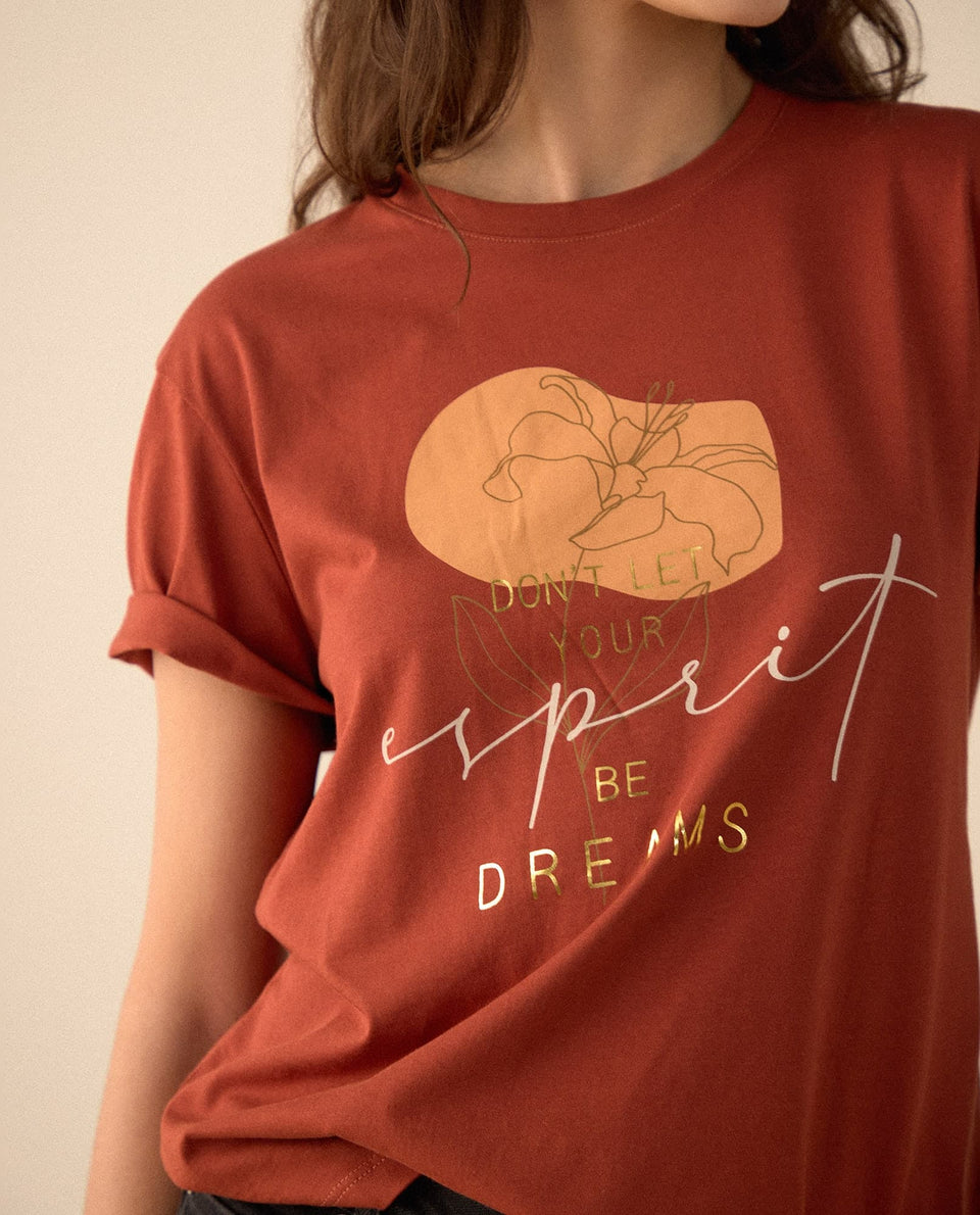 Camiseta manga corta estampada para mujer - Naranja 34_605F361_NAR151054_3