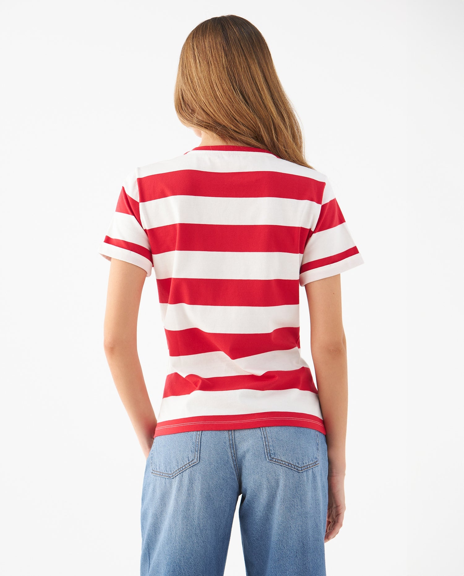 Camiseta con aplique bordado para mujer - Rojo