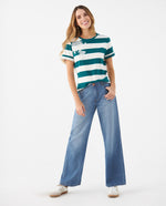 Camiseta con aplique bordado para mujer - Verde