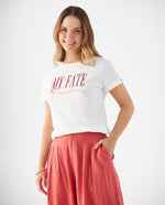 Camiseta con diseño bordado para mujer - Crudo