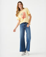 Camiseta básica estampada para mujer - Amarillo