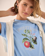 Camiseta Naranja con Estampado Sicily Market - Azul