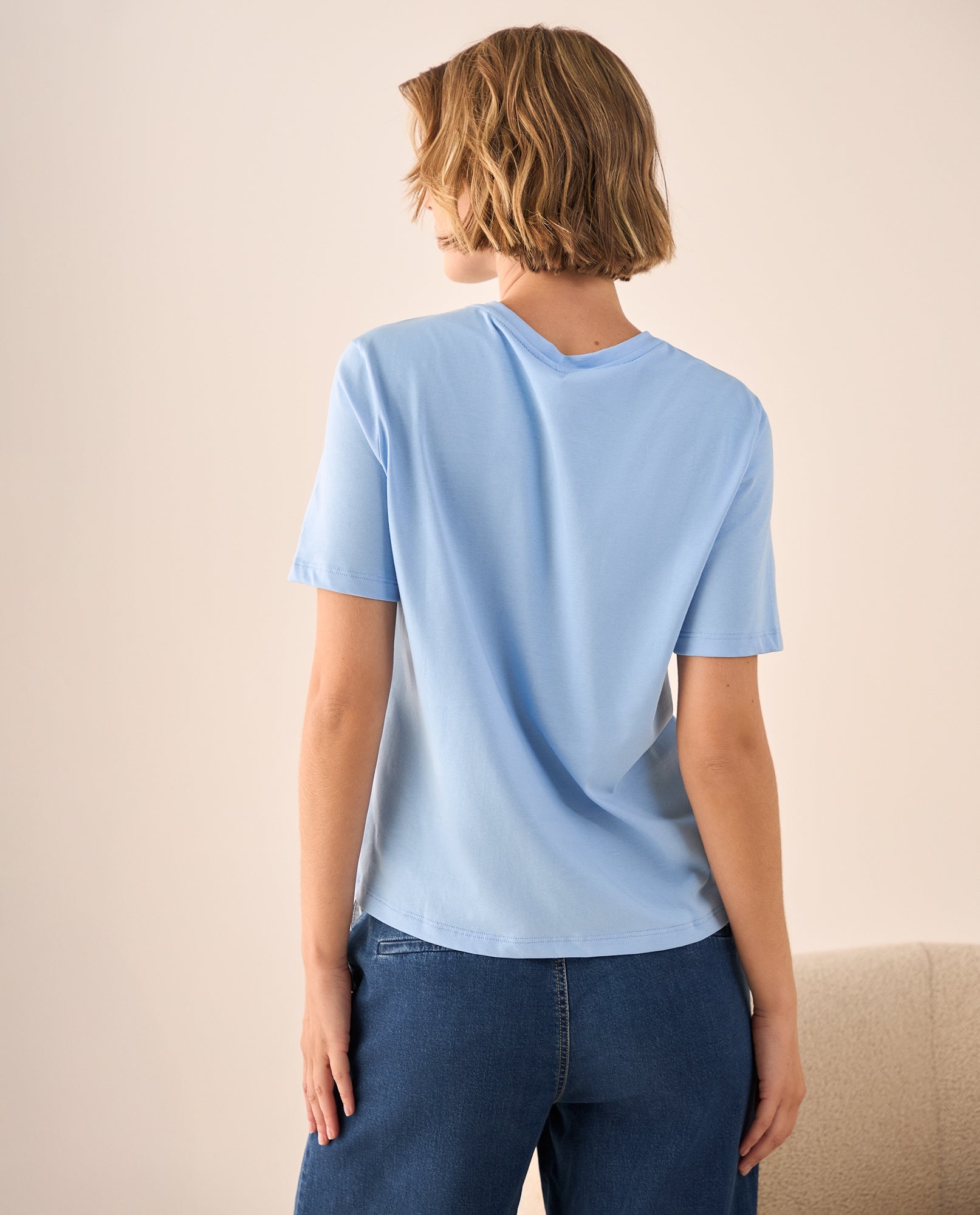 Camiseta Naranja con Estampado Sicily Market - Azul 34_609G002_AZU153920_6