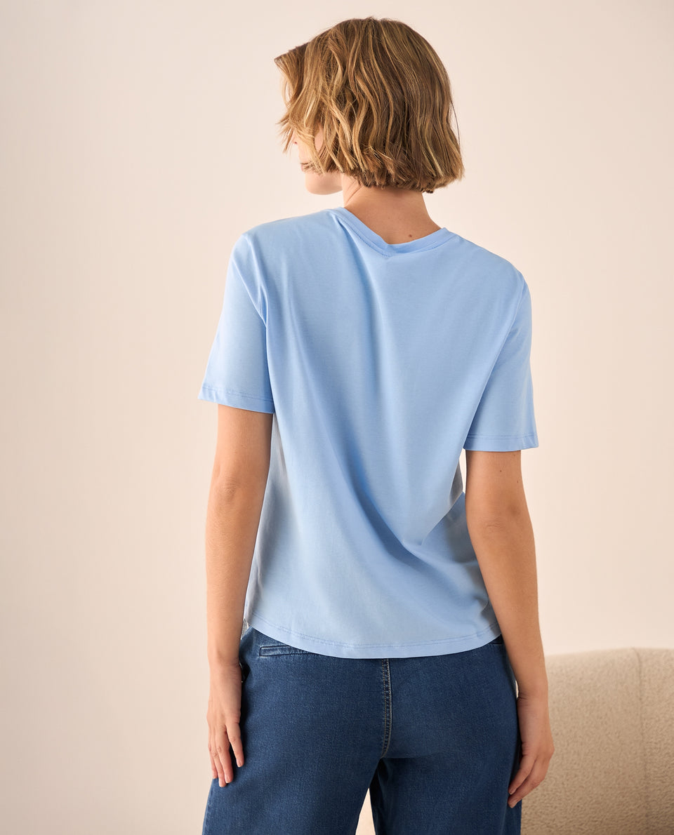 Camiseta Naranja con Estampado Sicily Market - Azul 34_609G002_AZU153920_6